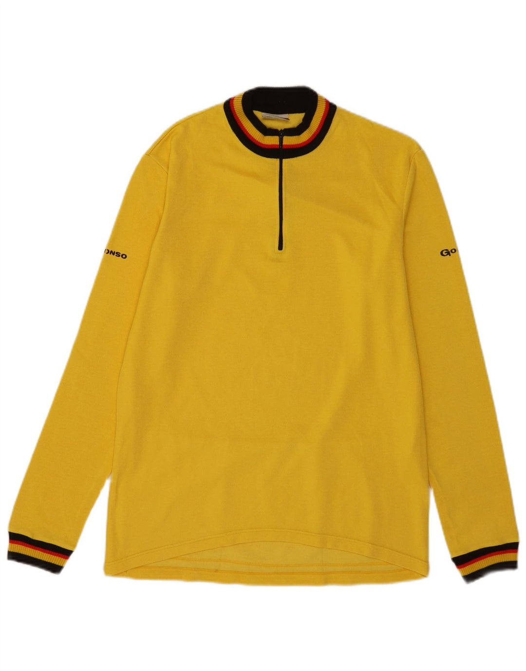 Gonso Hombre Zip Neck Top Manga Larga XL Poliacrílico Amarillo