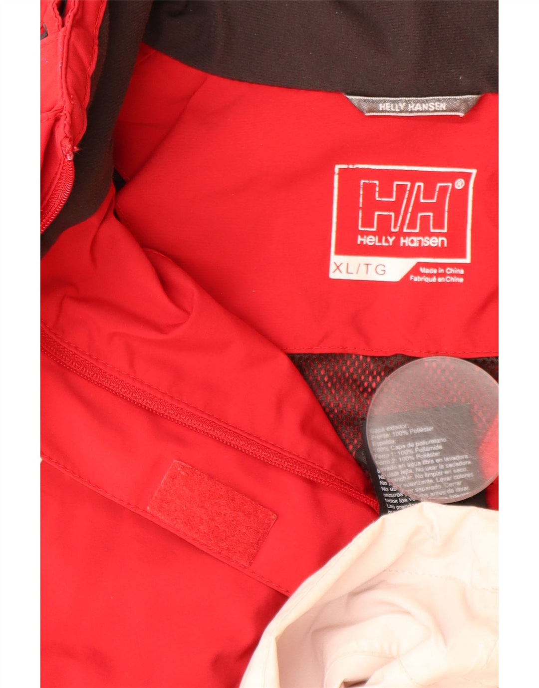 HELLY HANSEN Chaqueta impermeable con capucha para mujer ES 40 XL Poliéster color rojo