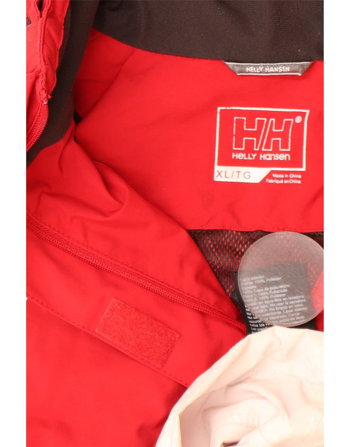 HELLY HANSEN Chaqueta impermeable con capucha para mujer ES 40 XL Poliéster color rojo