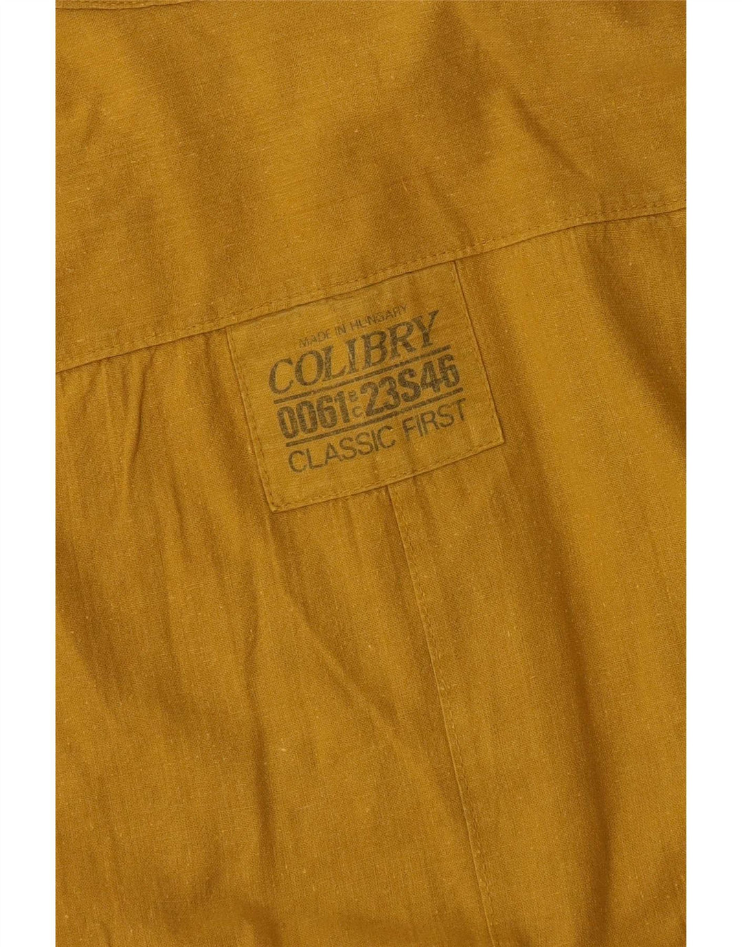 Camisa Vintage Hombre Manga Corta XL Amarillo