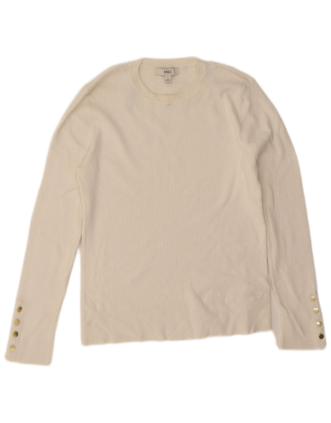 Marks & Spencer Top para mujer de manga larga UK 46 Viscosa blanca grande