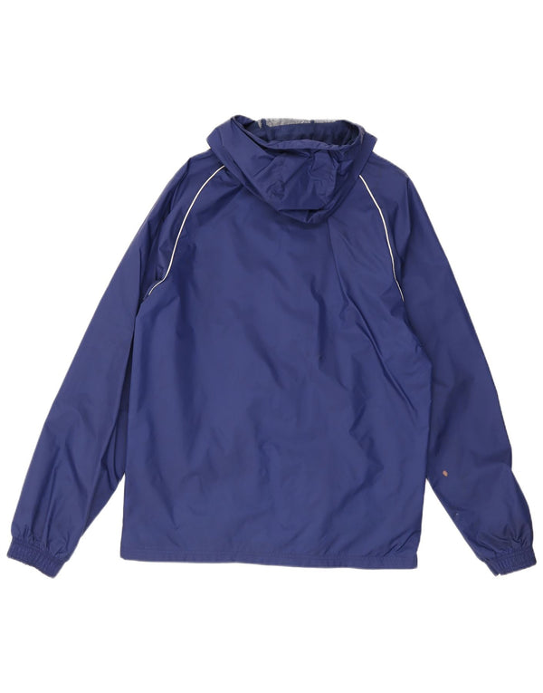 Adidas Chaqueta impermeable con capucha gráfica para hombre UK 36 Small Blue Nylon