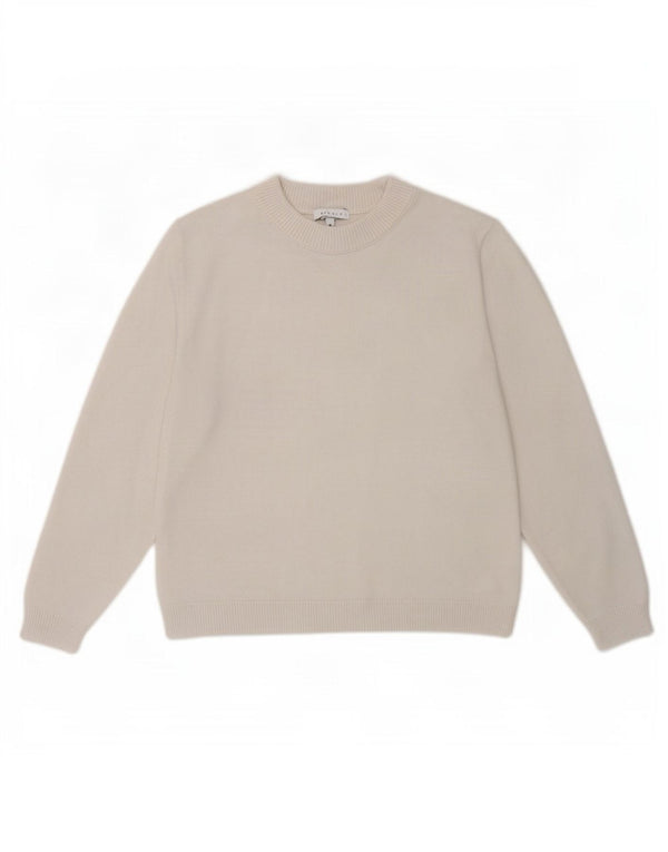 Topshop Jersey de cuello redondo para mujer UK 10 Small White Viscosa