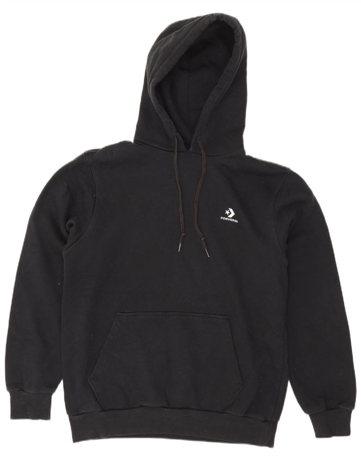 Converse - Sudadera con capucha para hombre, talla grande, algodón negro