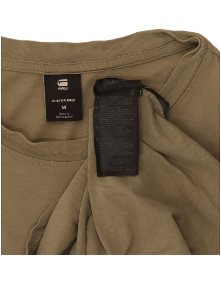G-Star Hombre Camiseta Top Medium Khaki Algodón