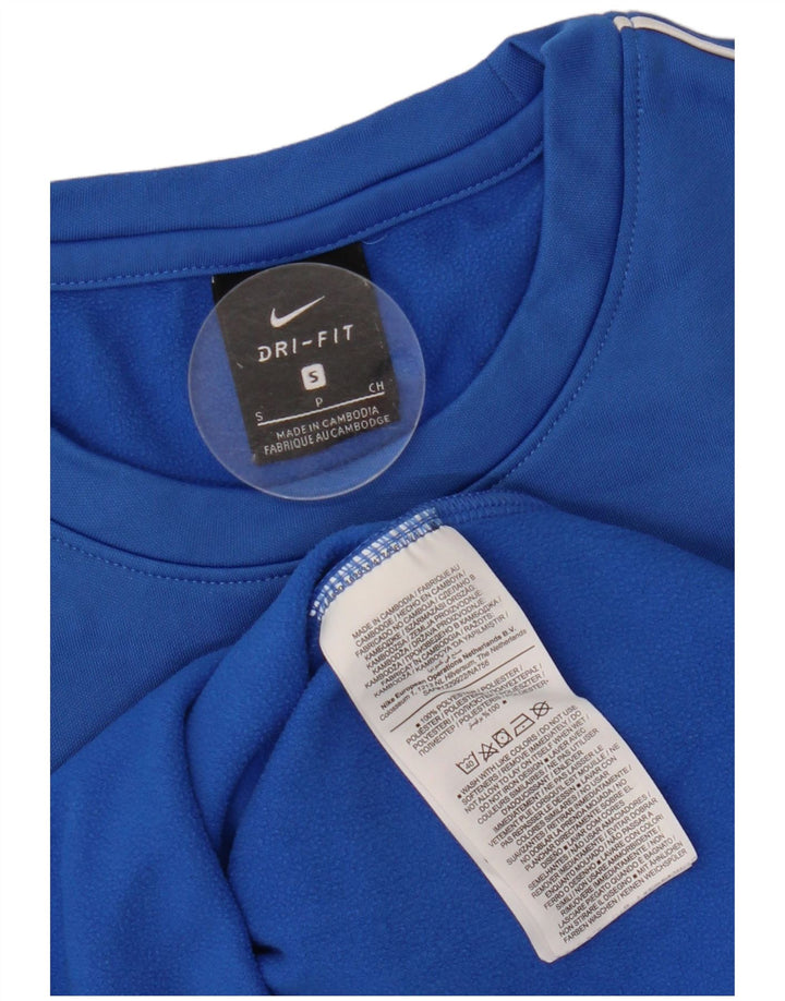 NIKE Hombre Dri Fit Top Manga Larga Poliéster Azul Pequeño