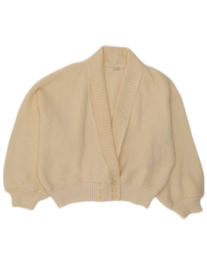Creation Suéter tipo cárdigan extragrande para mujer IT 40 Pequeño acrílico blanquecino