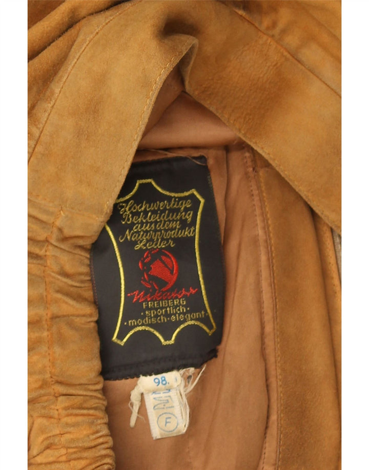 Vintage hombres ante chaqueta Reino Unido 40 cuero marrón grande