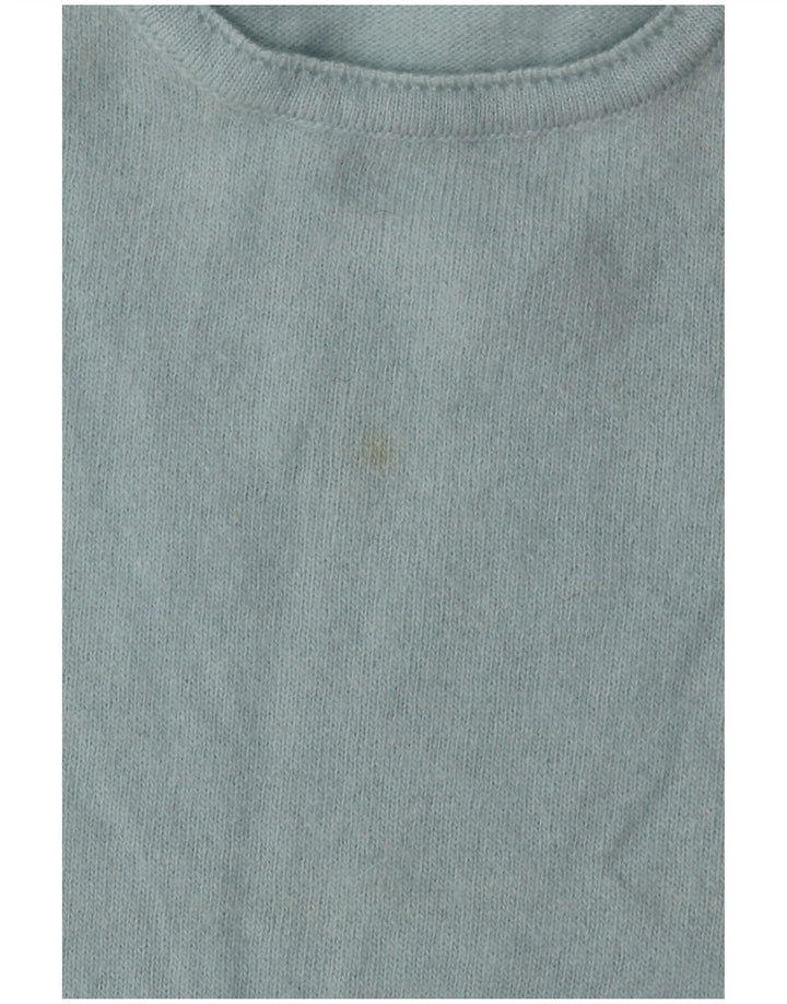 BENETTON Suéter tipo jersey con cuello redondo para mujer UK 40 Medium Turquesa