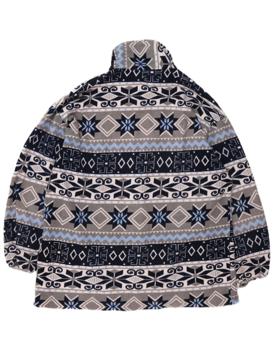 VINTAGE Chaqueta polar para hombre Reino Unido 40 Grande Gris Fair Isle