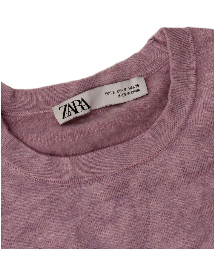 Zara - Jersey de cuello redondo para mujer, talla 8, color rosa