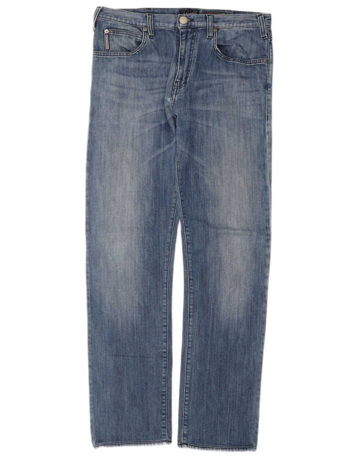 Armani Jeans Vaqueros rectos regulares para hombre W33 L31 Algodón azul