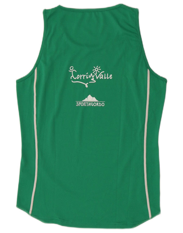 Asics Hombre Graphic Vest Top Small Verde Colorblock