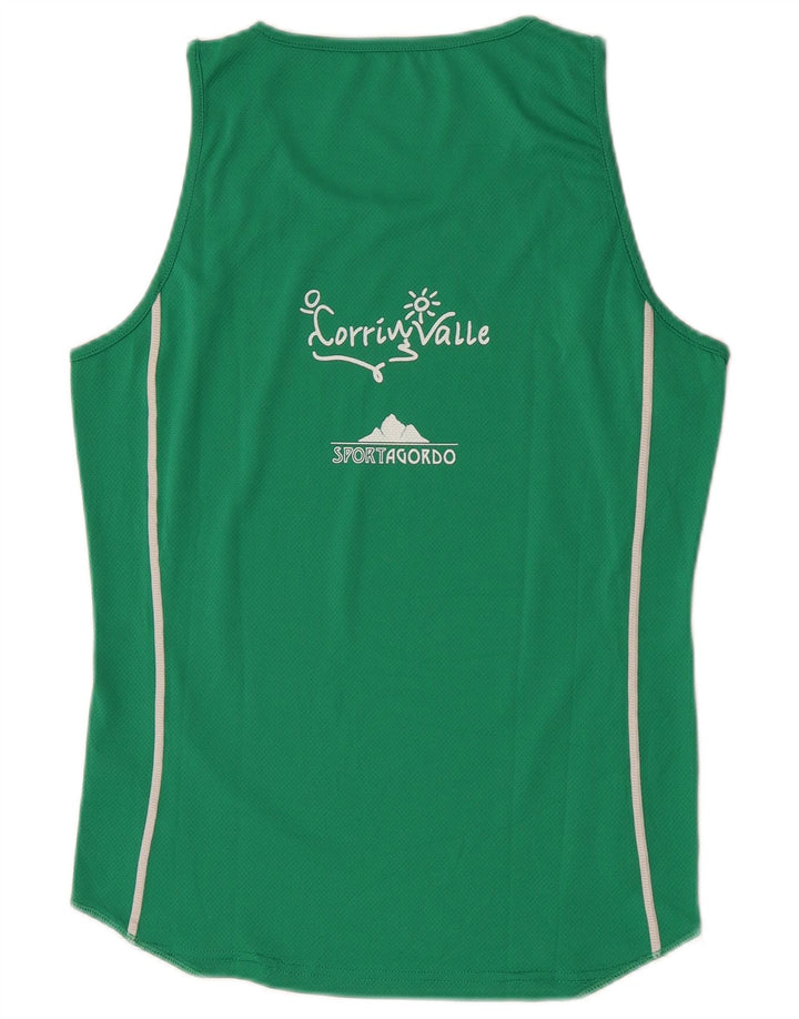 Asics Hombre Graphic Vest Top Small Verde Colorblock