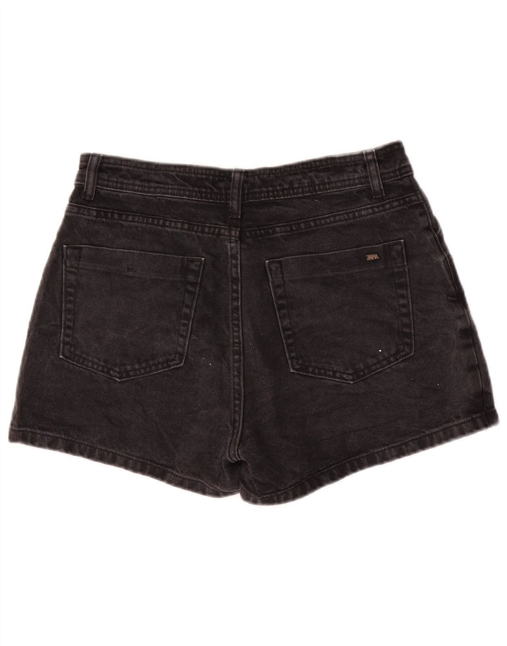 Zara Mujer Shorts Vaqueros Medianos W28 Negro Algodón