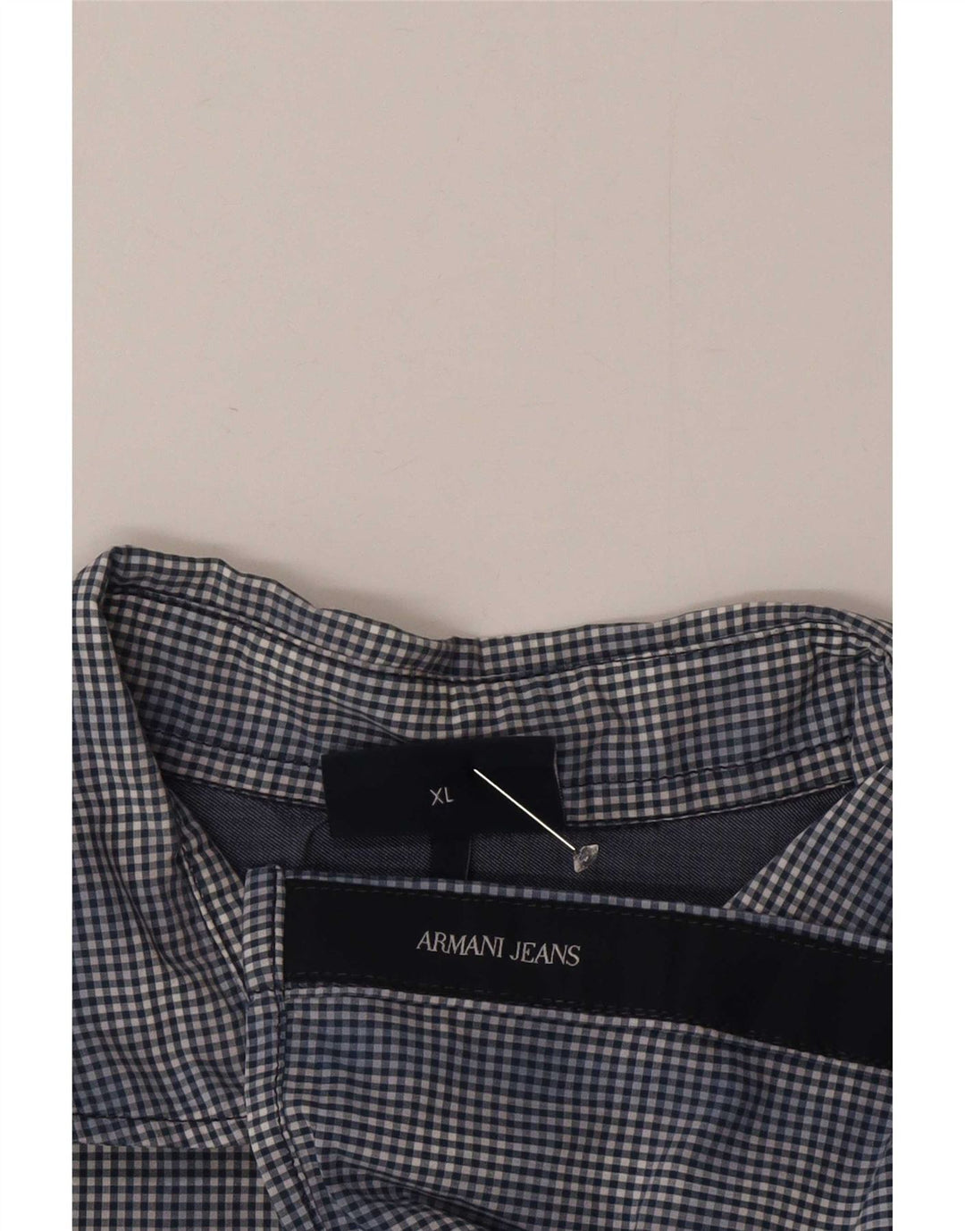 Armani Jeans Camisa Hombre XL Azul Marino Vichy