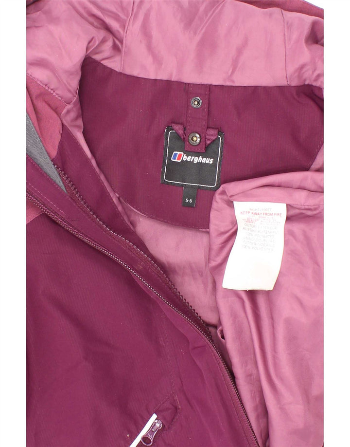 Berghaus Chubasquero con capucha para niña 5-6 años Granate Poliéster color block