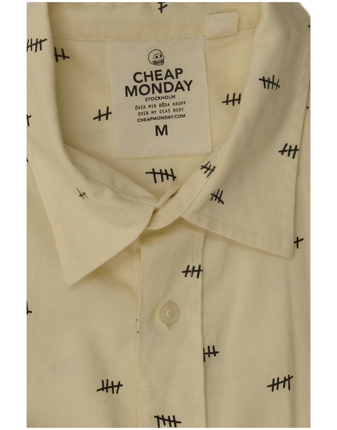 Camisa de hombre de Cheap Monday en color blanco roto de algodón