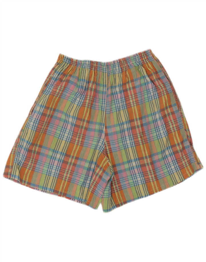 Benetton Pantalones Cortos De Talle Alto W28 Medium Multicolor Checks