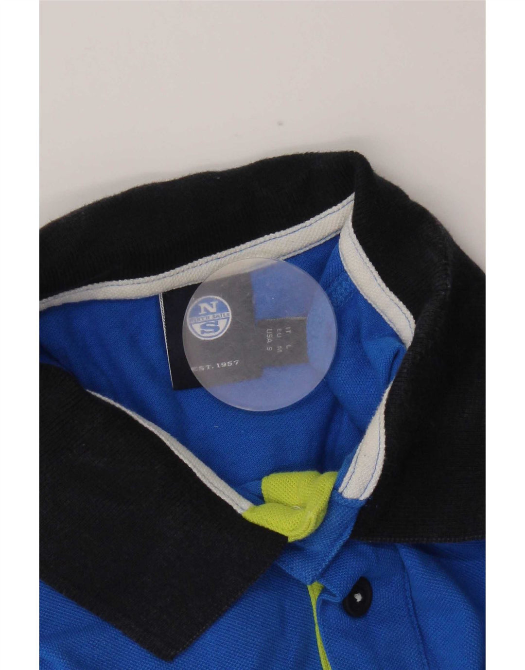 Polo North Sails para hombre con bloques de color azul pequeño