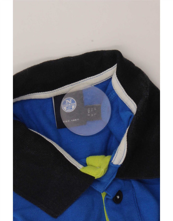 Polo North Sails para hombre con bloques de color azul pequeño