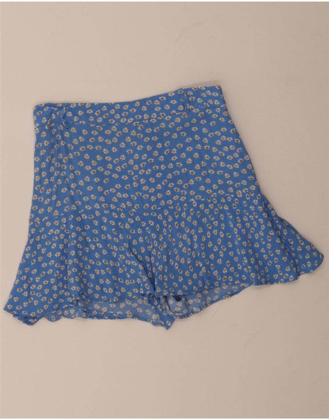 Zara Mujer Minifalda Mediana W28 Viscosa Floral Azul