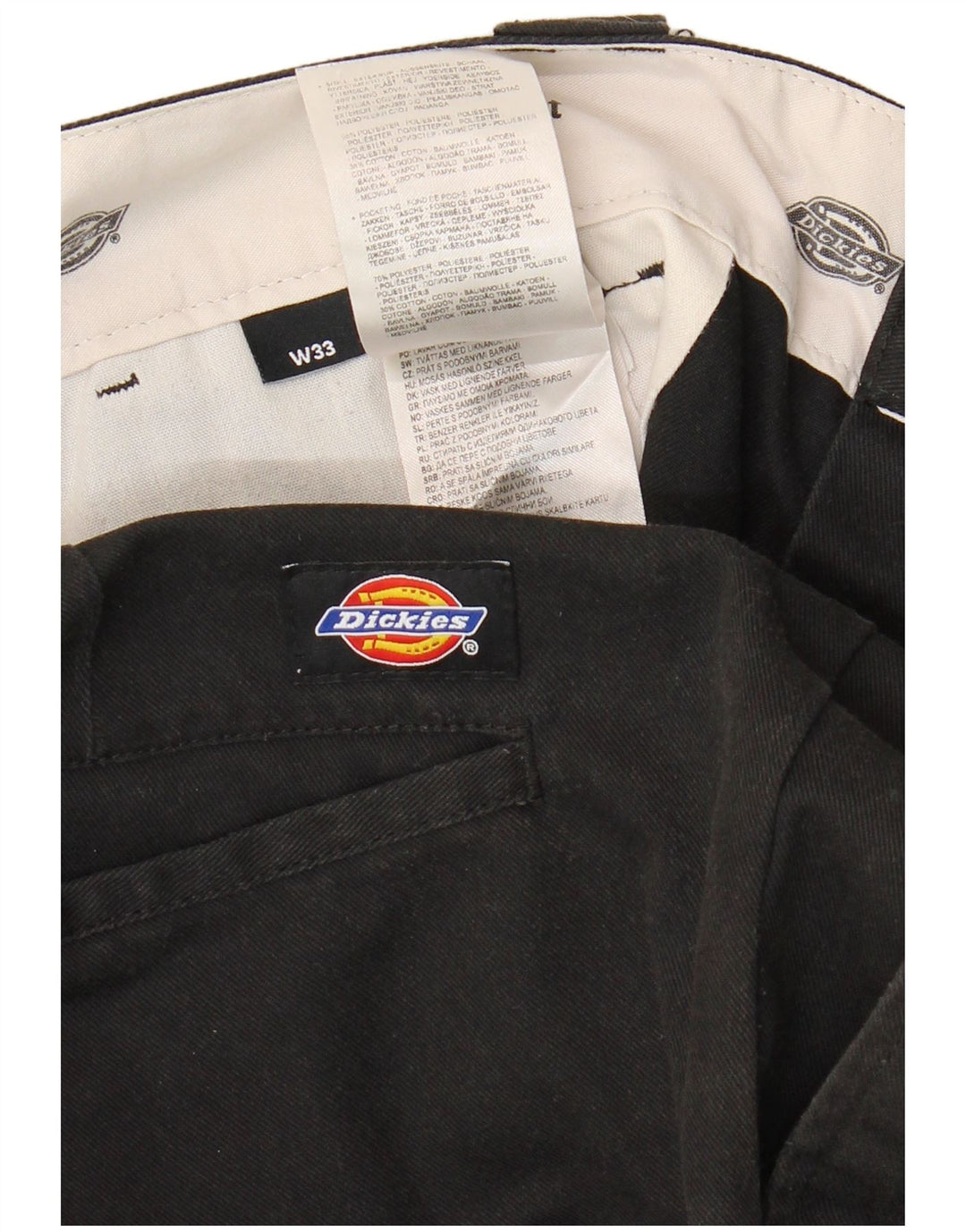 Dickies Pantalones cortos chinos ajustados para hombre W33 Poliéster negro grande