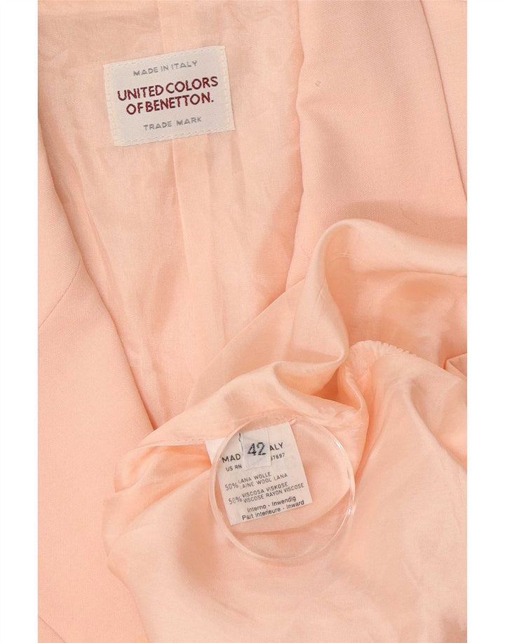 Benetton Blazer De 3 Botones IT 42 Lana Rosa Medio