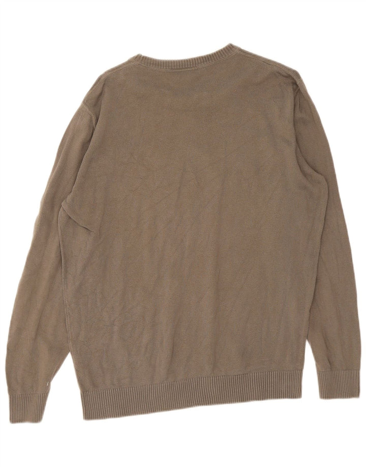 Lacoste Jersey de cuello redondo para hombre talla 5 grande caqui
