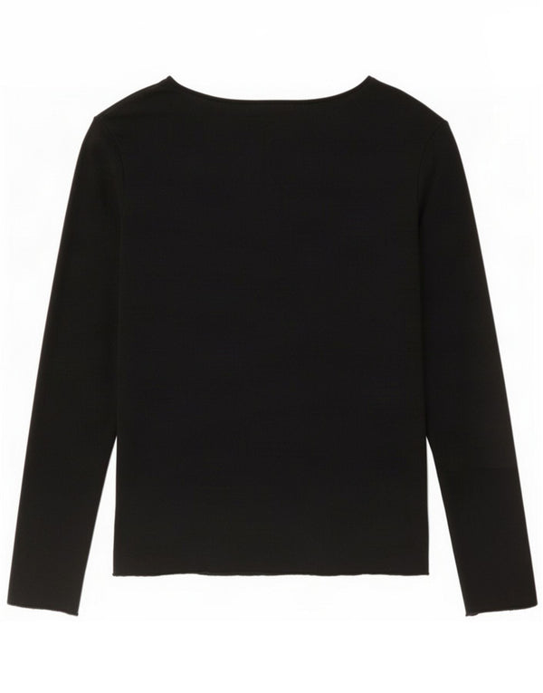 Zara Mujer Top manga larga UK 40 Small Black