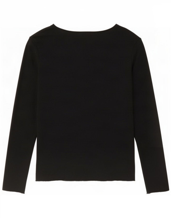 Zara Mujer Top manga larga UK 40 Small Black