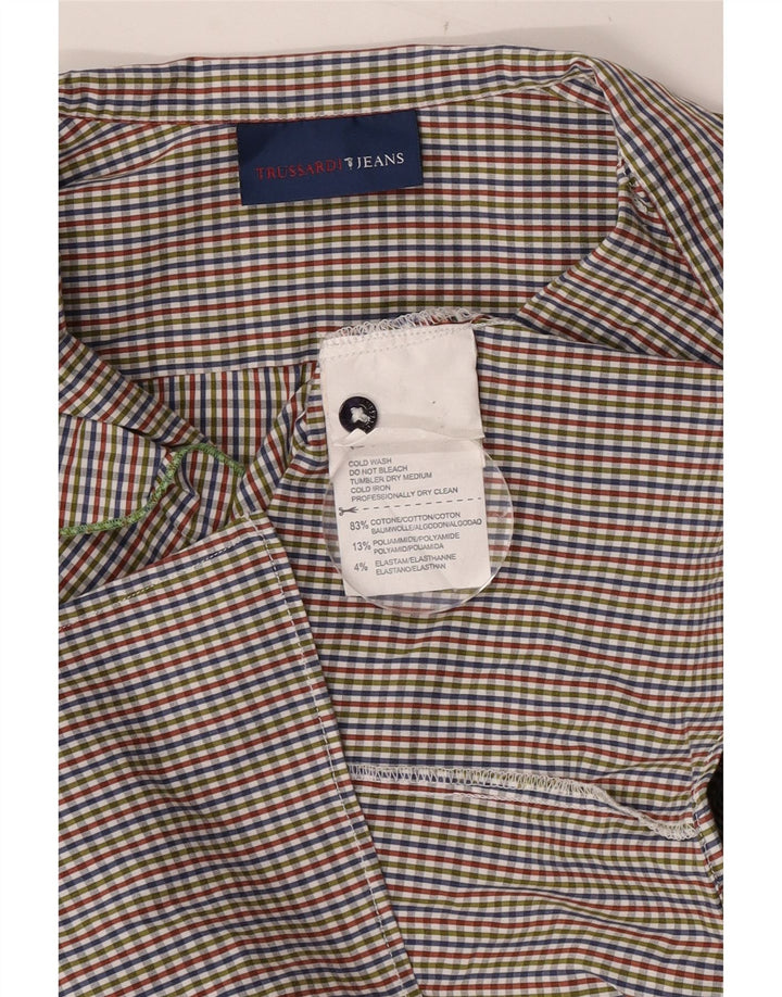 Trussardi Jeans Blusa para Mujer con Volantes en la Parte Delantera UK 6 XS Multicolor