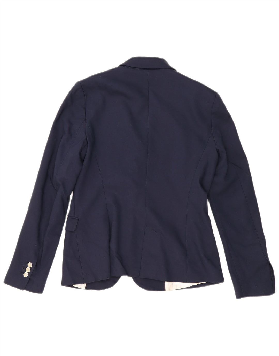 Zara Chaqueta Blazer De 1 Botón Para Mujer UK 42 Poliéster Azul Marino Mediano