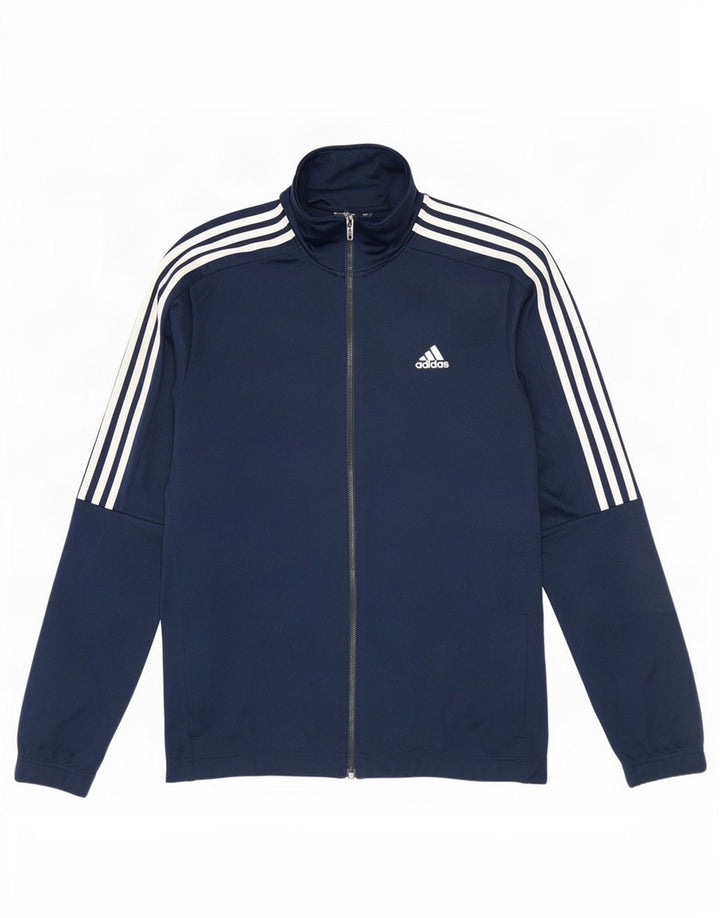 Adidas - Chaqueta de chándal para hombre, talla 42/44, talla grande, azul marino