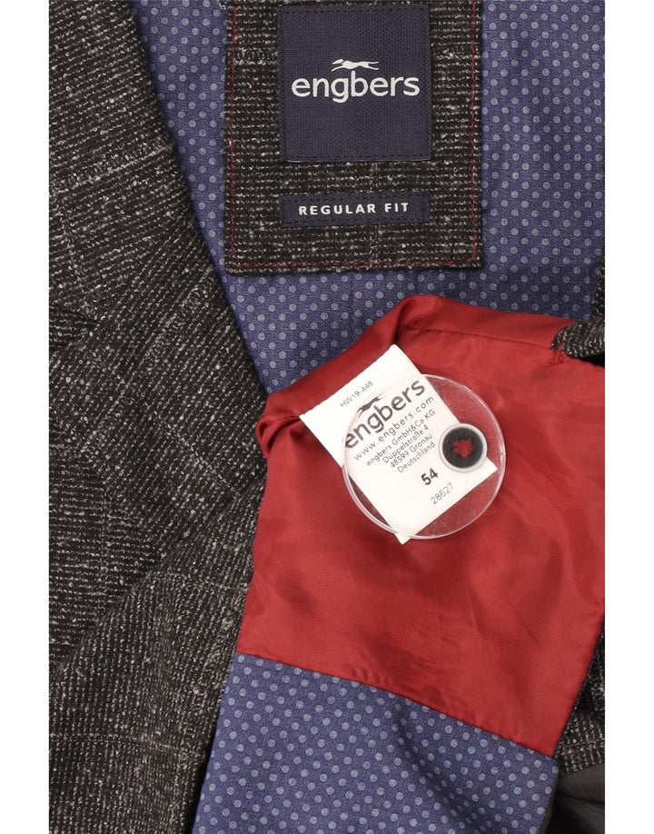 Engbers Chaleco de corte regular para hombre IT 54 XL Poliéster a cuadros gris