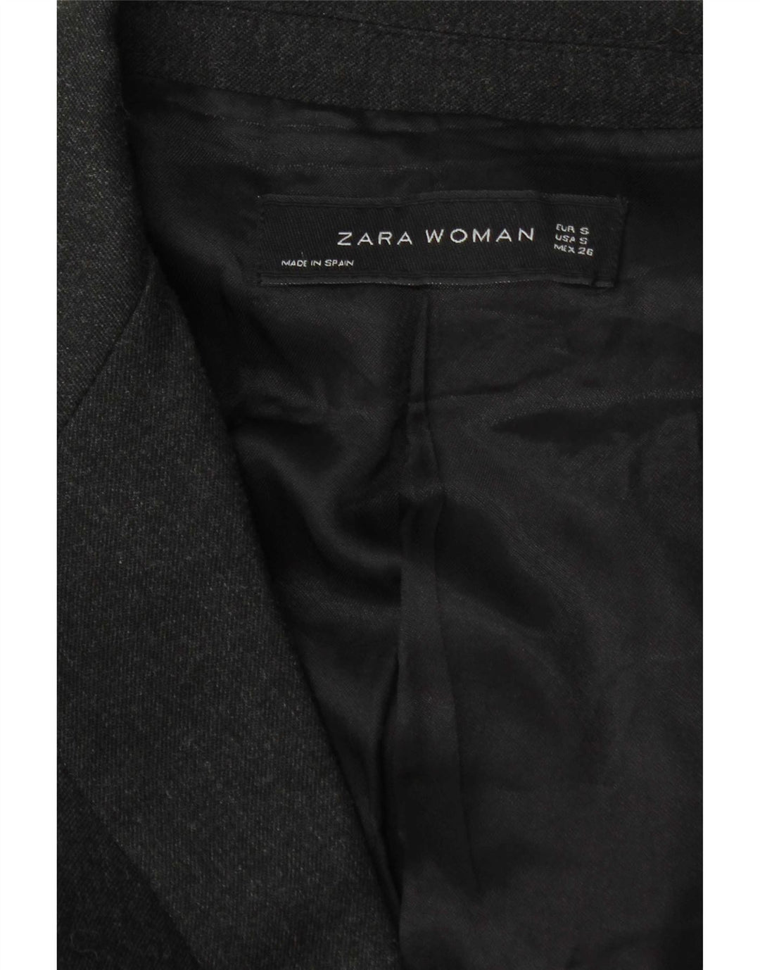 Zara Mujer Chaqueta Blazer De 2 Botones UK 10 Small Gris