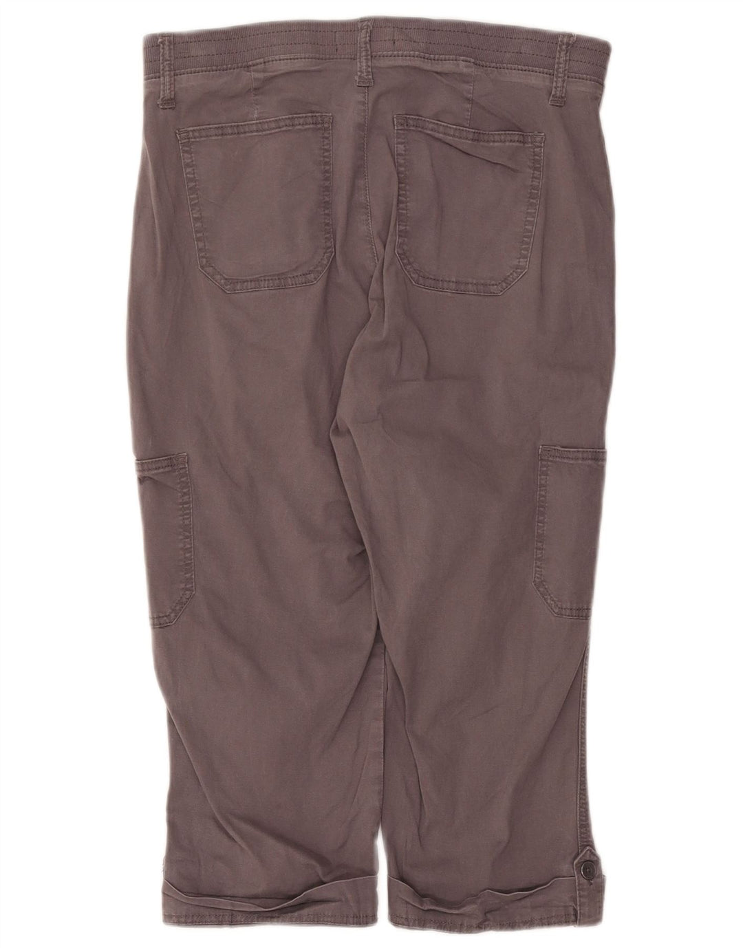 Lee Pantalones Capri de Talle Medio para Mujer US 8 Mediano W27 L19 Algodón Gris