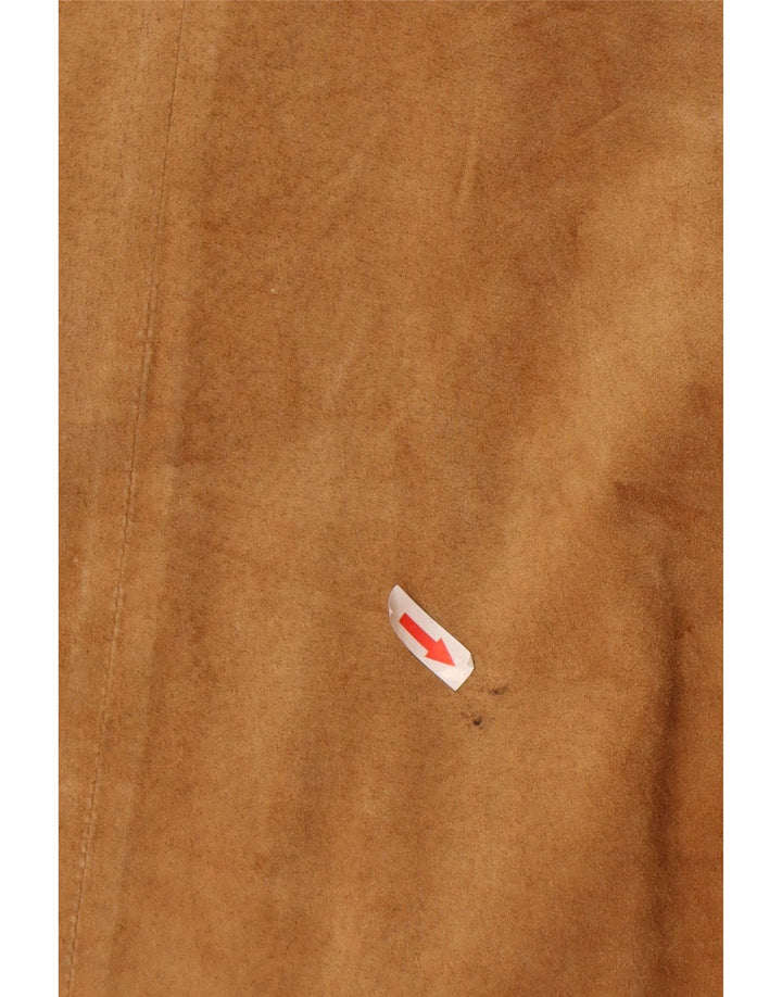 Les Boulevards Chaqueta de ante para hombre IT 50 Large Cuero marrón