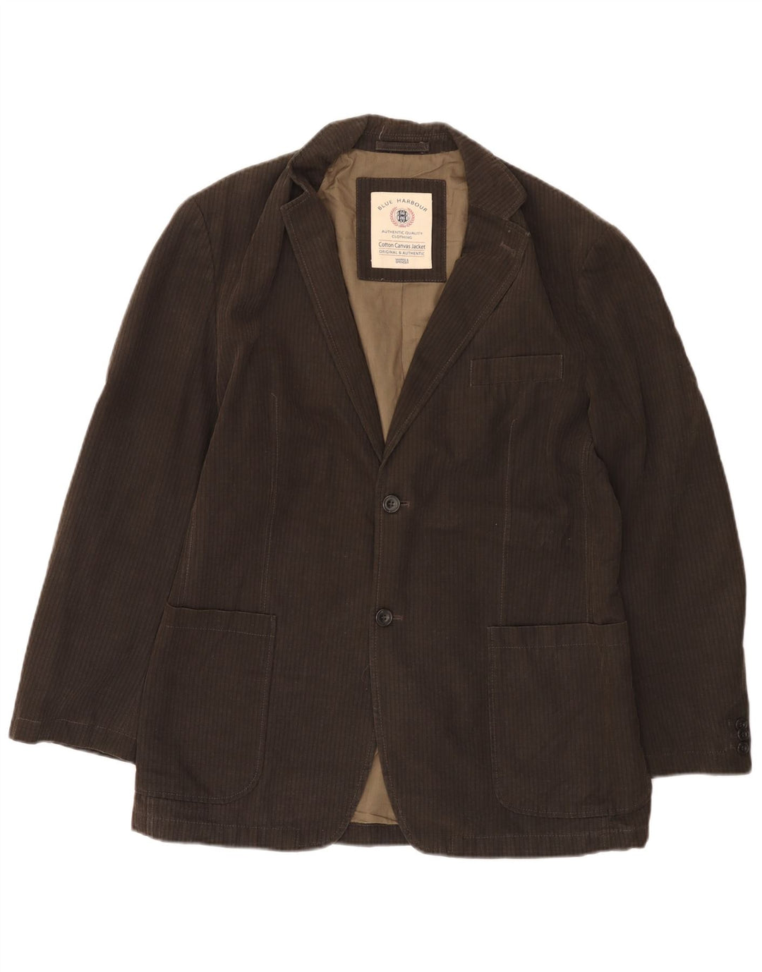 Marks & Spencer Chaqueta tipo blazer de 2 botones para hombre UK 38 Marrón medio Rayas diplomáticas