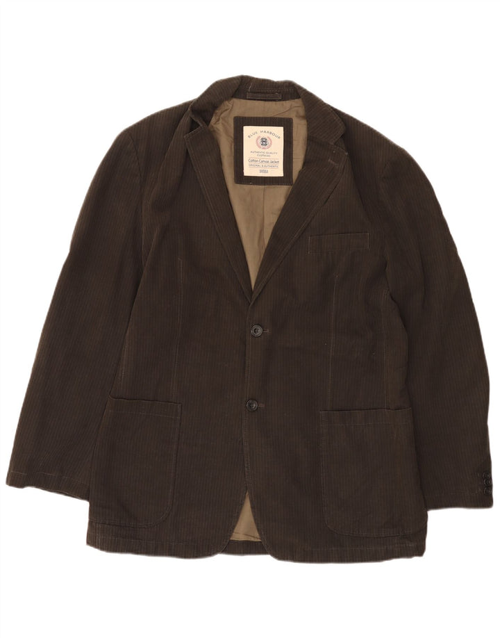 Marks & Spencer Chaqueta tipo blazer de 2 botones para hombre UK 38 Marrón medio Rayas diplomáticas