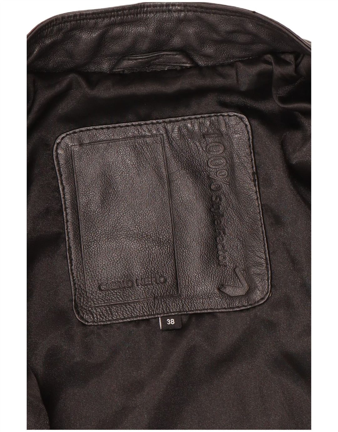 Cigno Nero Chaqueta motera de cuero corta para mujer IT 38 XS Cuero negro