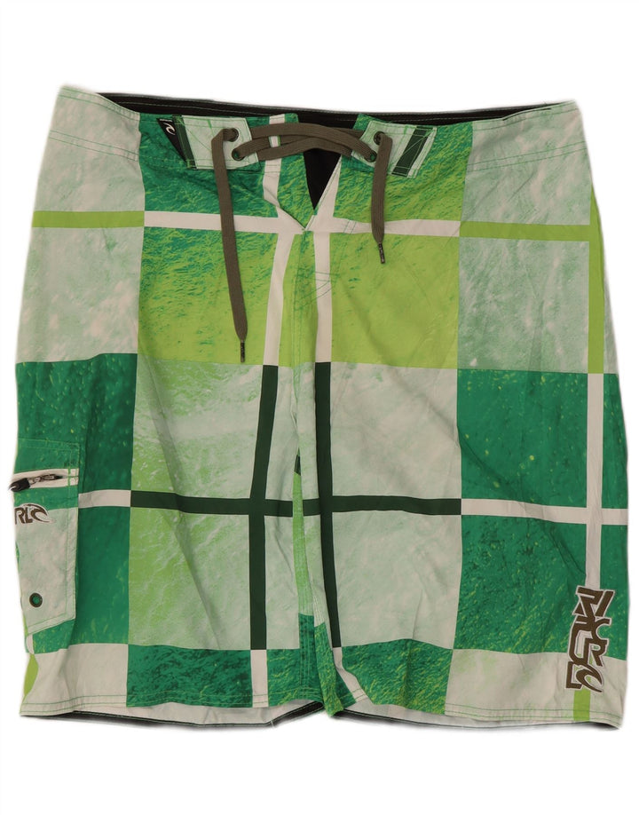 Rip Curl Mens Graphic Swim Shorts Grande Verde Cuadros Poliéster