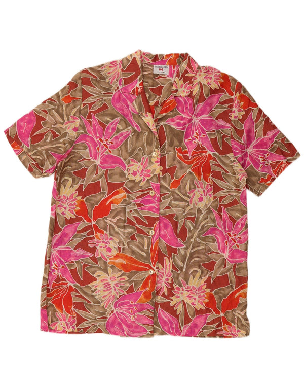 MAZZONETTO Camisa de manga corta para mujer IT 46 Large Multicolor Floral