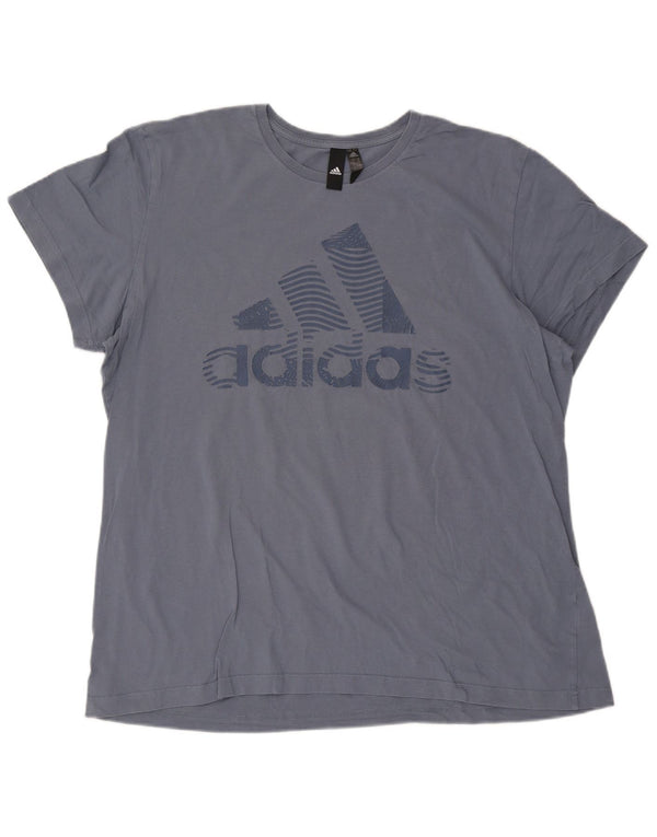 Adidas Camiseta gráfica para mujer Top UK 20 2XL Algodón azul