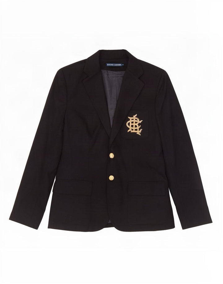 Ralph Lauren Chaqueta Blazer de 2 Botones para Mujer US 8 Mediana Lana Azul Marino
