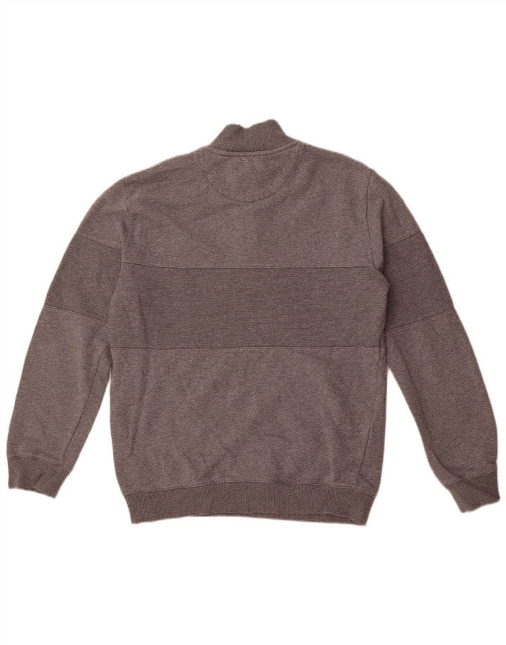 Lyle & Scott - Sudadera con cuello y cremallera para hombre, jersey de algodón color block en gris medio