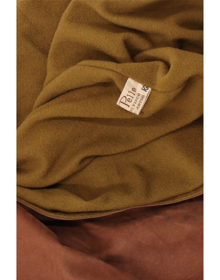 Chaqueta de cuero vintage para hombre IT 52 XL cuero marrón