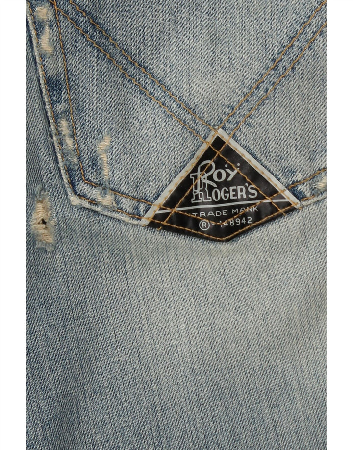 ROY ROGERS Vaqueros rectos desgastados para hombre W31 L36 Algodón azul