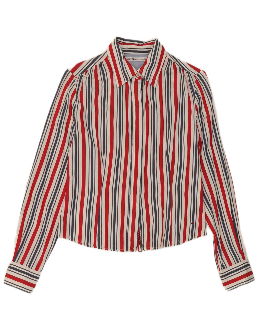 Tommy Hilfiger Camisa para mujer US 6 Mediana Algodón a rayas multicolor