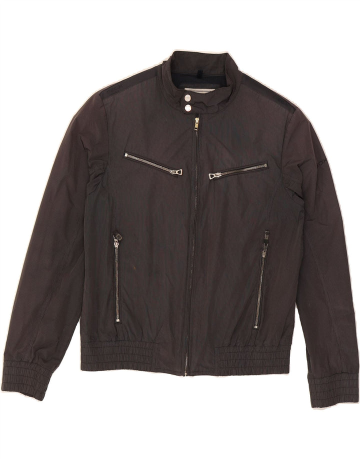 GEOX Mens Bomber Jacket UK 38 Medium Navy Blue Striped Polyester Vintage Geox and Second-Hand Geox from Messina Hembry 
